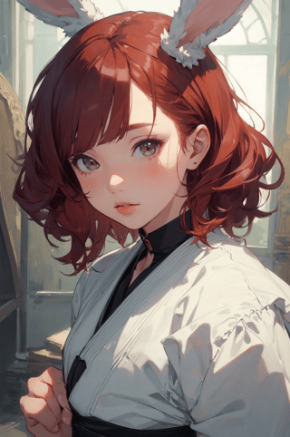 【画像あり】ウサギの女の子「ウェンディちゃん」のAIイラストを作ってみました！