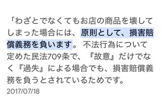 これ、弁償しなくていいと思う？