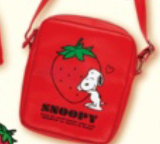 大人がスヌーピーくじのイチゴのバック