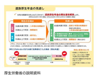 遺族年金五年でカットになるかも