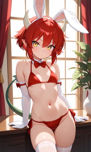 【画像あり】ウサギの女の子「ウェンディちゃん」に、ドラコケンタウロスのコスプレをさせてみました！