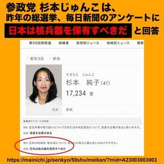 事実上、核兵器保有を狙う極右政党参政党