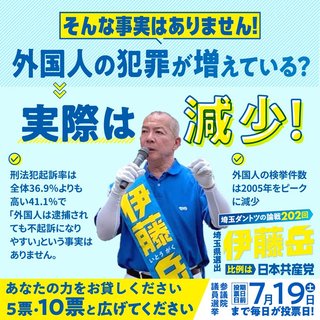 【参議院選挙・埼玉】猛追！伊藤岳（日本共産党）