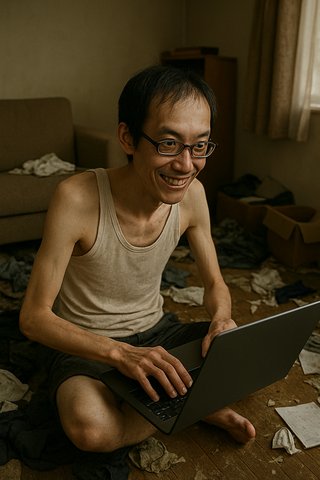 AIが作ったママスタにくる引きこもり男の顔