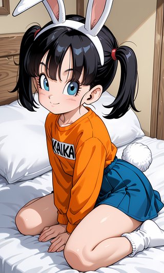 【AI画像】ウサギの女の子「メイベルちゃん」のドラゴンボール（鳥山明）風イラスト