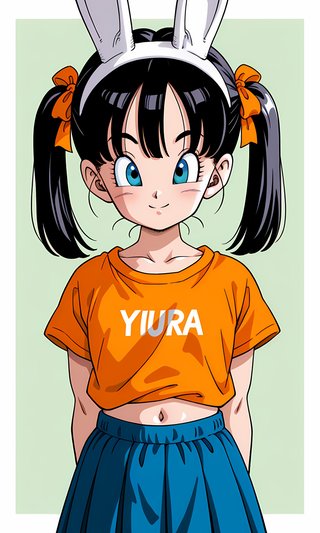 【AI画像】ウサギの女の子「メイベルちゃん」のドラゴンボール（鳥山明）風イラスト