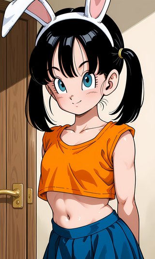 【AI画像】ウサギの女の子「メイベルちゃん」のドラゴンボール（鳥山明）風イラスト