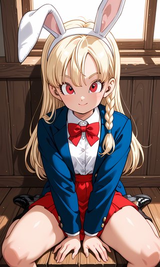 【AI画像】ウサギの女の子「パシフィカちゃん」のドラゴンボール（鳥山明）風イラスト