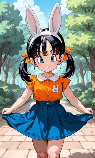 【AI画像】ウサギの女の子「メイベルちゃん」のドラゴンボール（鳥山明）風イラスト