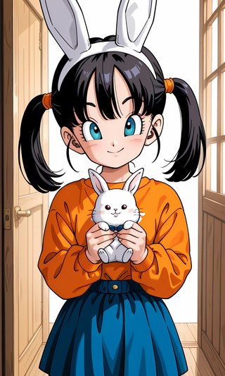 【AI画像】ウサギの女の子「メイベルちゃん」のドラゴンボール（鳥山明）風イラスト