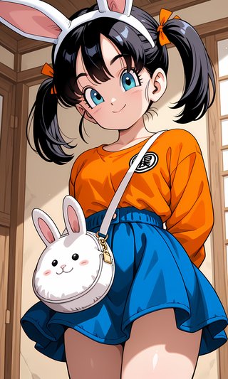 【AI画像】ウサギの女の子「メイベルちゃん」のドラゴンボール（鳥山明）風イラスト