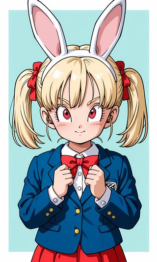 【AI画像】ウサギの女の子「パシフィカちゃん」のドラゴンボール（鳥山明）風イラスト