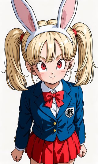【AI画像】ウサギの女の子「パシフィカちゃん」のドラゴンボール（鳥山明）風イラスト