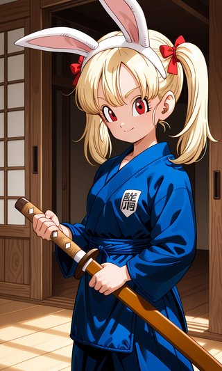 【AI画像】ウサギの女の子「パシフィカちゃん」のドラゴンボール（鳥山明）風イラスト