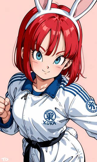 【AI画像】ウサギの女の子「ウェンディちゃん」のドラゴンボール（鳥山明）風イラスト