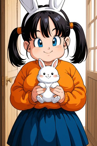 【AI画像】ウサギの女の子「メイベルちゃん」のドラゴンボール（鳥山明）風イラスト
