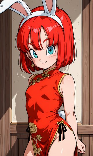 【AI画像】ウサギの女の子「ウェンディちゃん」のドラゴンボール（鳥山明）風イラスト