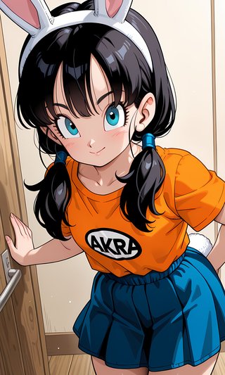 【AI画像】ウサギの女の子「メイベルちゃん」のドラゴンボール（鳥山明）風イラスト