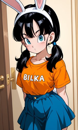 【AI画像】ウサギの女の子「メイベルちゃん」のドラゴンボール（鳥山明）風イラスト