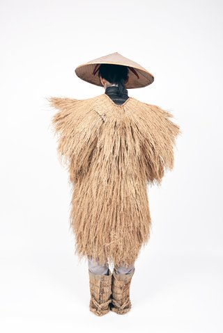 雨が降ってて傘がなくて笠があったから娘にかぶせて通学させたけど