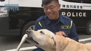 お手柄！警察犬を表彰　行方不明の11歳男児を発見　港南署