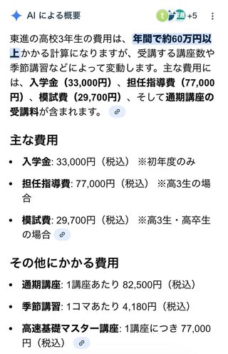 高3の塾、予備校代
