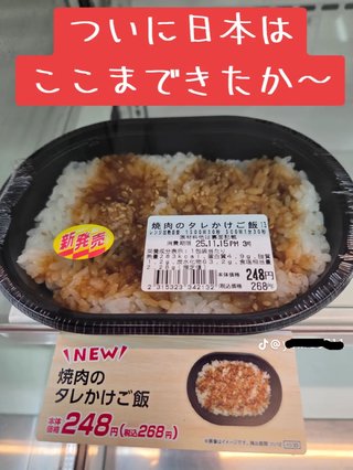 焼肉のタレかけご飯が268円だって！