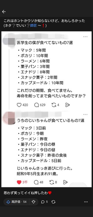 医学生の僕が食べてないもの