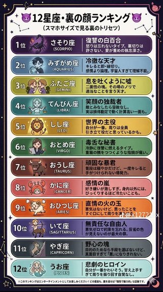十二星座別、裏の顔。