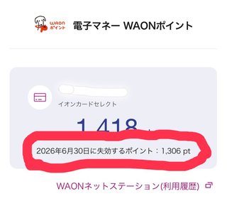 電子マネーWAONポイントについて