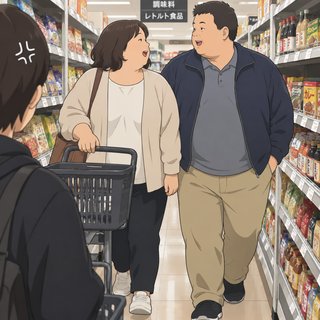 スーパーに一人で来ない人なんなの？