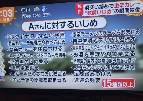 【神戸市】激辛カレーいじめ女教師　被害男性に性行為を強要していた