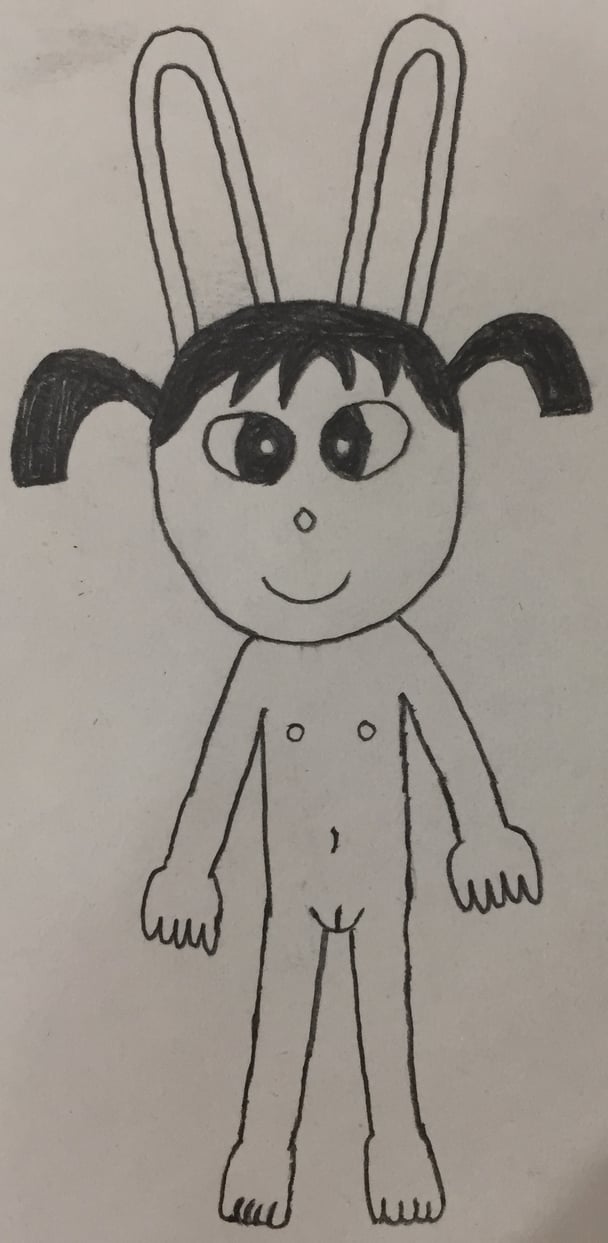 オリジナルキャラクター、ウサギの女の子「メイベルちゃん」のイラストを描いてみました！