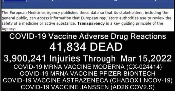 欧州 ワクチン打って死者41,834人、後遺症390万人