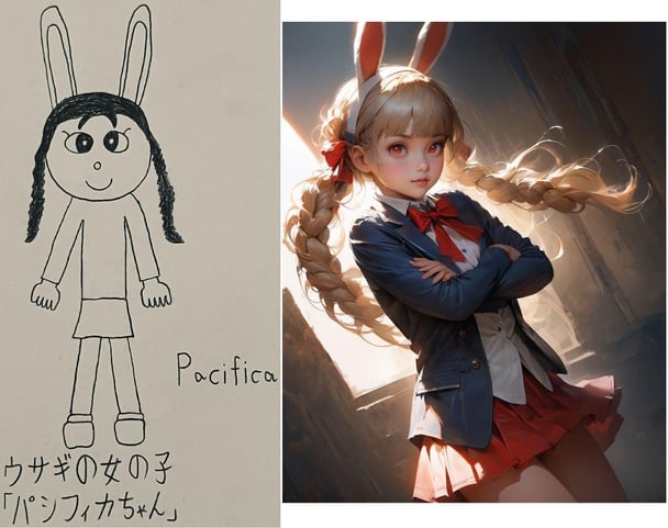 【アンケート】ウサギの女の子「メイベルちゃん」vsAI版「メイベルちゃん」、どっちがかわいい！？