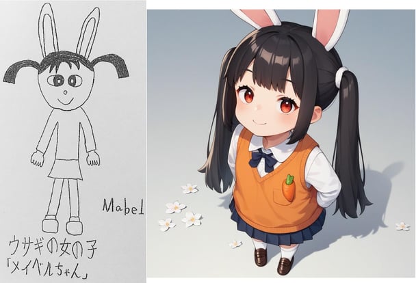 【アンケート】ウサギの女の子「メイベルちゃん」vsAI版「メイベルちゃん」、どっちがかわいい！？